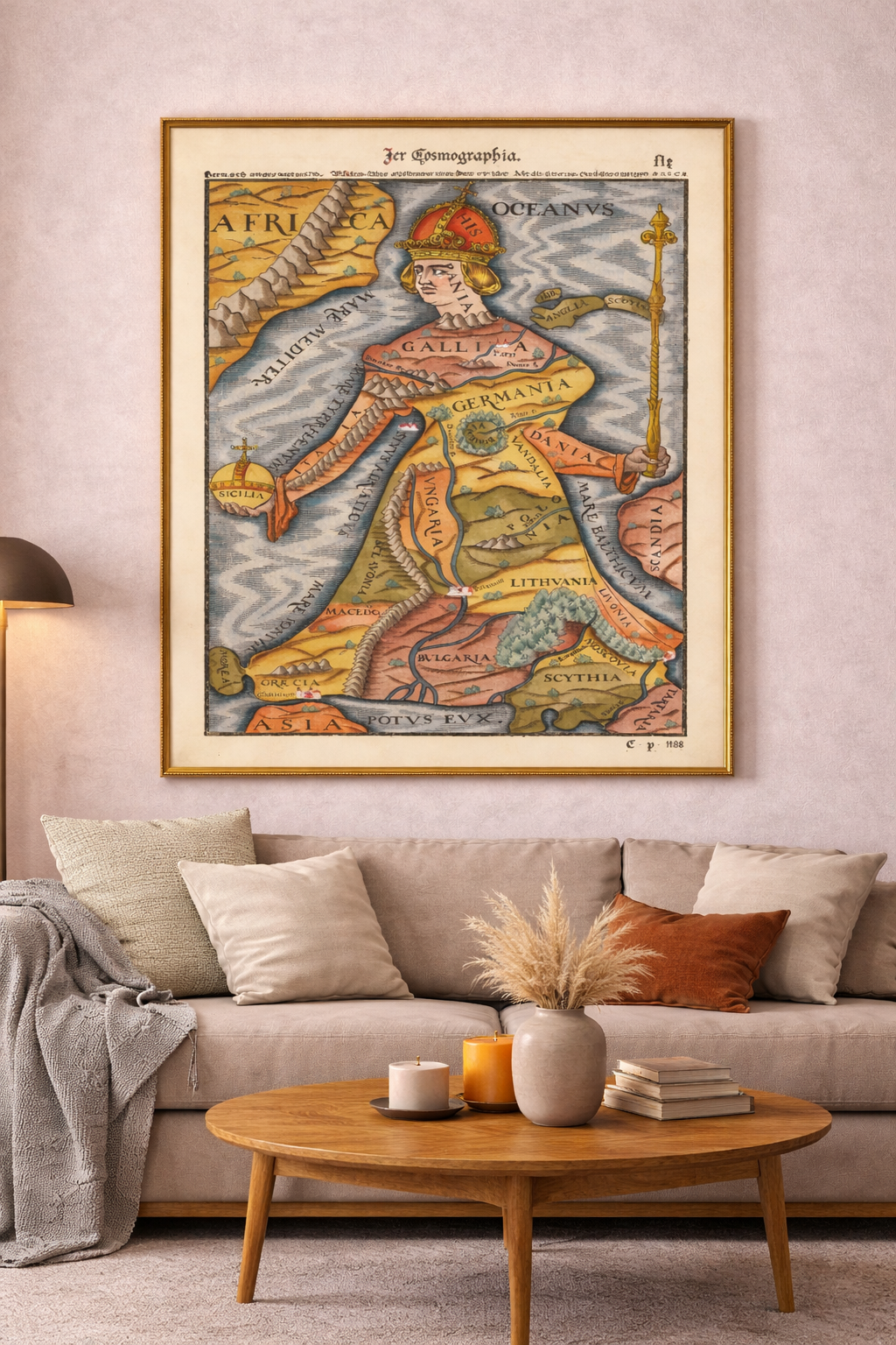 Historická mapa ako dekorácia